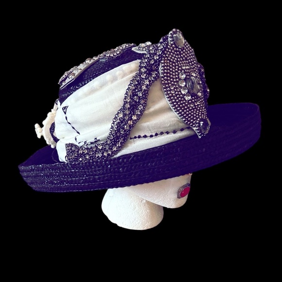 Custom Black, White & Metals Hat
